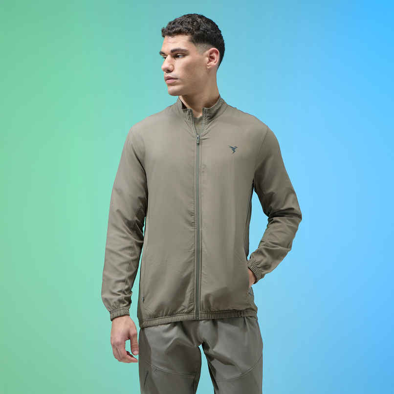 Men's Nylon Slim Fit Mock Neck Sports Jacket