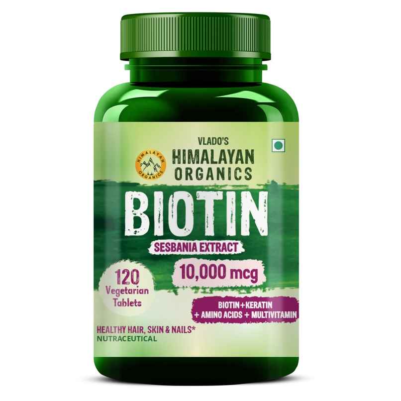 Himalayan Organic Biotin Supplement For Men And Women 120 VEG Tablets Himalayan Organic Biotin Supplement For Men And Women 120 VEG Tablets
