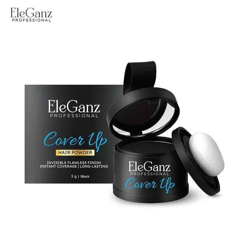 EleGanz Professional Cover-Up Hair Powder | Instant Root Concealer - Black