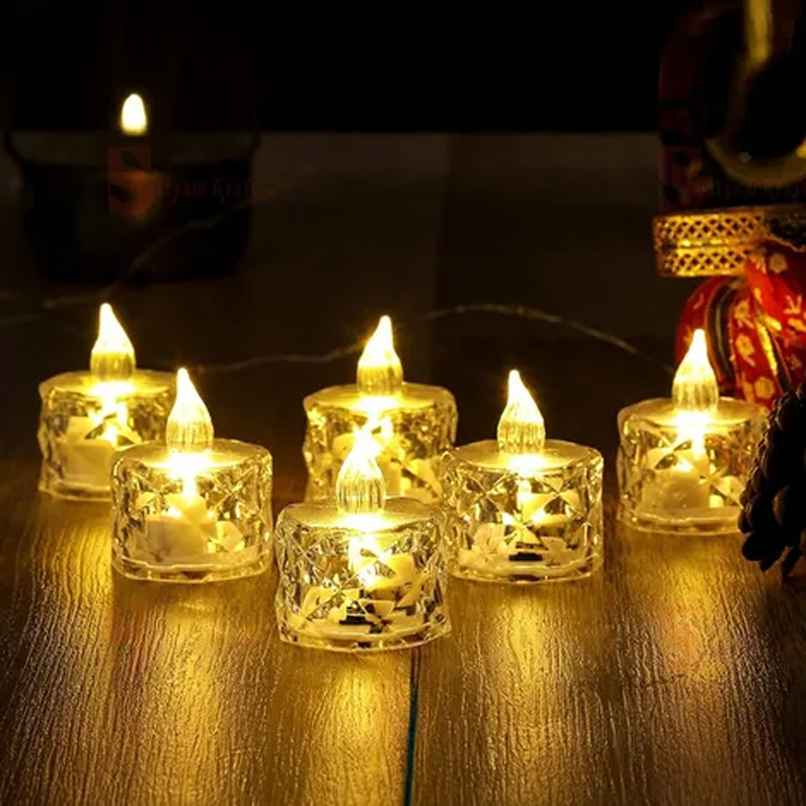 DesiDiya LED Crystal Tea Candle Light - Warm White (6 Pcs) DesiDiya LED Crystal Tea Candle Light - Warm White (6 Pcs)