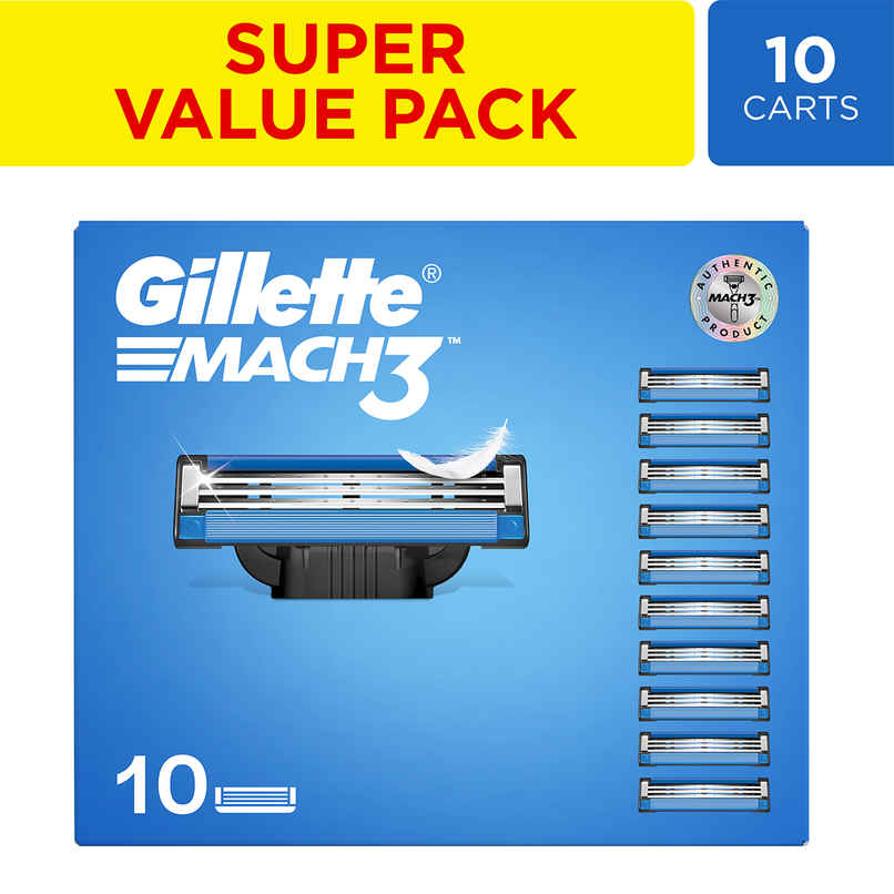 Gillette Mach3 Shaving Blades For Men (10 Cartridges)