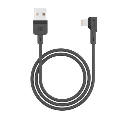 Portronics Konnect L 1.2M Fast Charging 3A 8 Pin USB Cable with Charge & Sync Function(Grey)