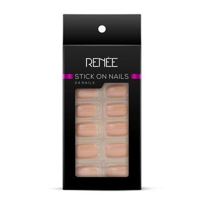 Renee Stick On Nails Bn 02| 24 Reusable Artificial Fake Nail Set