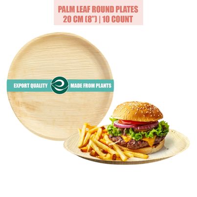 Eco Soul 8 Inch Round | 10 Count | Palm Leaf Plate