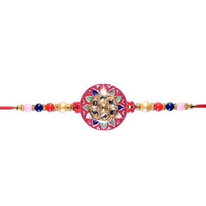 Aurum Round Kundan Rakhi - Artistic Craft Aurum Round Kundan Rakhi - Artistic Craft