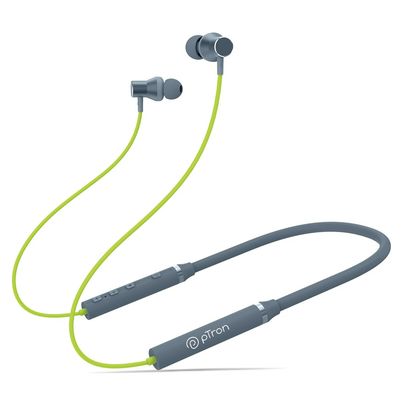 pTron Tangentbeat Bluetooth Neckband | Hd Calls | 18H Playtime | Sound Dual Device Pairing - Green Grey pTron Tangentbeat Bluetooth Neckband | Hd Calls | 18H Playtime | Sound Dual Device Pairing - Green Grey