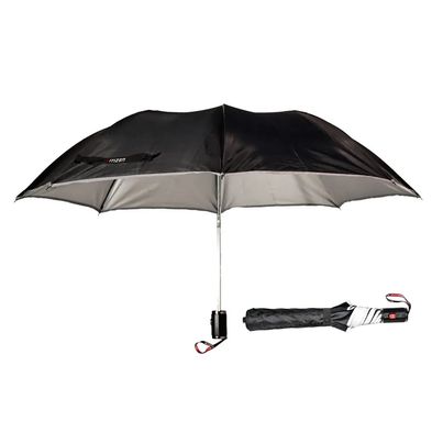 Citizen 3 Fold 23.5 Inch Black Auto Open Close Umbrella with Glass Handle