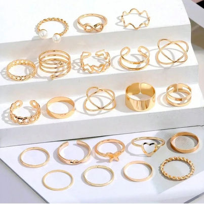 Youbella Celebrity Inspired Combo Of 44 Rings Set For Women And Girls (Multicolor) (Ybrg - 20266)