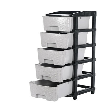 Kuber Industries Modular 5-Layer & 60 L Plastic Drawer Storage Organiser | Black & Grey Kuber Industries Modular 5-Layer & 60 L Plastic Drawer Storage Organiser | Black & Grey