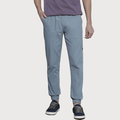 The Indian Garage Co Men Casual Slim Stone Blue Regular Jogger 36 | 0822-Rpstpjog-8 The Indian Garage Co Men Casual Slim Stone Blue Regular Jogger 36 | 0822-Rpstpjog-8