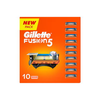 Gillette Fusion Manual Shaving Razor Blades For Men (10 Cartridges)