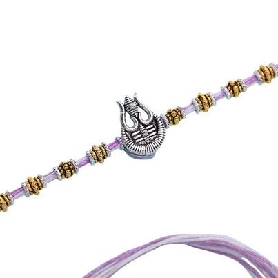 Religious Graceful Silver Charm Rakhi (Floweraura)