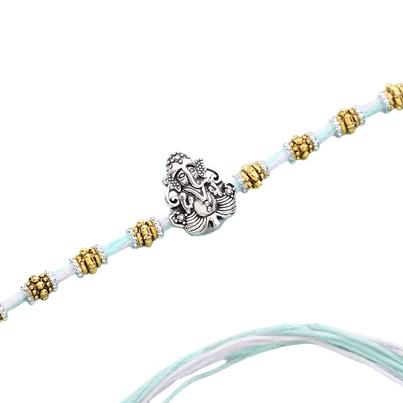 Religious Antique Finish Lord Ganesha Rakhi (Floweraura)