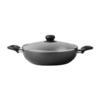 Fackelmann Quartz Nonstick Kadai w Lid 26cm, Induction, Kadai for Kadai Paneer, Chicken Curry