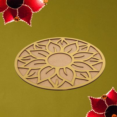 DiaCraft Rangoli Stencil | 8 x 8 Inch - Multicolor