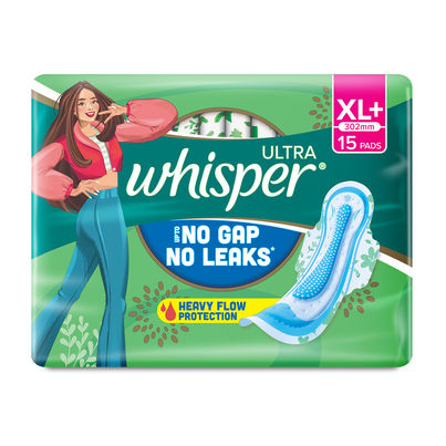 Whisper Ultra Clean Sanitary Pads | XL+ | 15 pcs Whisper Ultra Clean Sanitary Pads | XL+ | 15 pcs