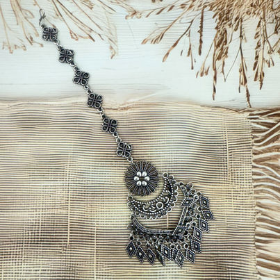 The Opal Factory | Oxidised Jewelry | Large Multi Drops Teeka | Silver