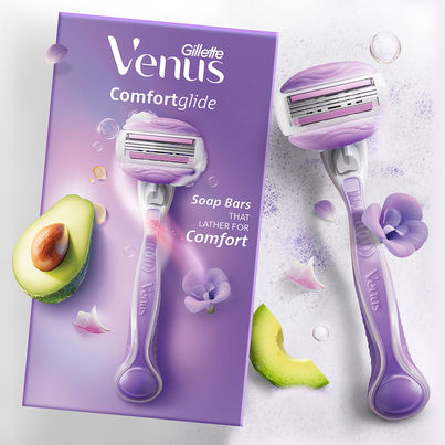 Gillette Venus Comfortglide Hair Removal Razor For Women With Avocado Oils & Freesia Scent