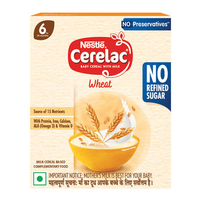 Nestle CERELAC Wheat Baby Food Cereal, No Refined Sugar & No Preservatives Nestle CERELAC Wheat Baby Food Cereal, No Refined Sugar & No Preservatives