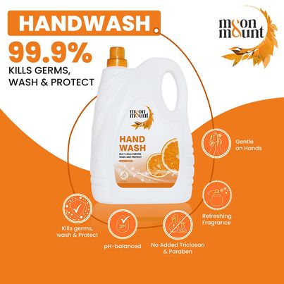 Moon And Mount Hand Wash Protection From Germs Hand Wash Liquids (Orange) 5 l