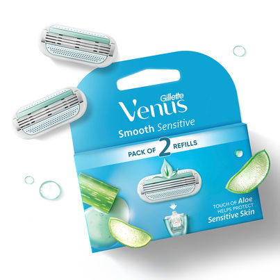 Gillette Venus Hair Removal Razor Blades/Refills/Cartridges for Women - (Aloe Vera Glidestrip)