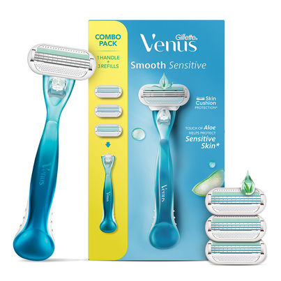 Gillette Venus Smooth Combo Pack|Razor Plus 2 Refills|Aloe Vera Smooth Gillette Venus Smooth Combo Pack|Razor Plus 2 Refills|Aloe Vera Smooth