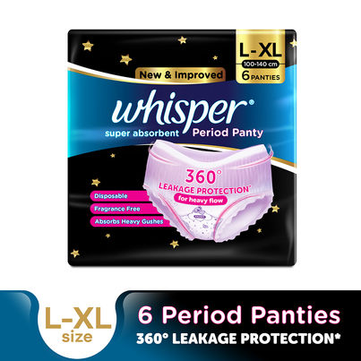 Whisper Super Absorbent Period Panties | L-XL Whisper Super Absorbent Period Panties | L-XL