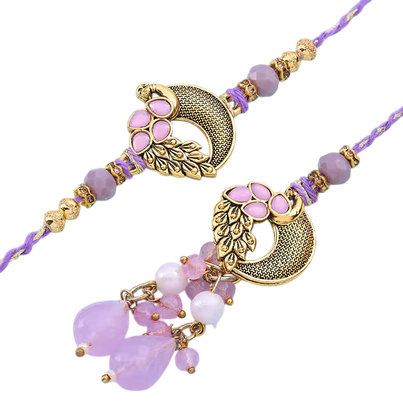 Bhaiya Bhabhi Lilac Love Rakhi Set (Floweraura)