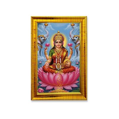 eCraftIndia Dhana Vaibhav Laxmi Devi Photo Frame(Wood, 4 x 6 Inch)