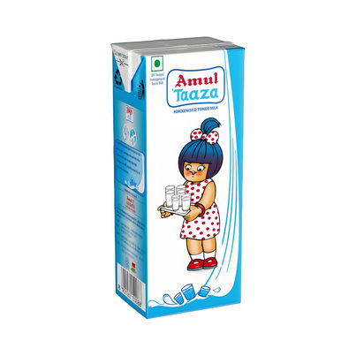 Amul Taaza Homogenised Toned Milk (Tetra Pack)