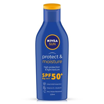 NIVEA SUN Protect and Moisture SPF 50+ Advanced Sunscreen|PA+++ UVA - UVB Protection System NIVEA SUN Protect and Moisture SPF 50+ Advanced Sunscreen|PA+++ UVA - UVB Protection System