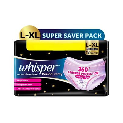 Whisper Super Absorbent Period Panty | L-XL Pants
