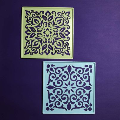 Gullak Plastic Stencil Square 8 inch | Assorted Design