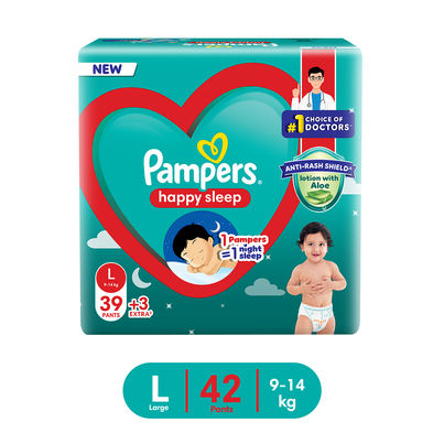Pampers Happy Sleep Pant Style Baby Diapers | L | 9-14 Kg Diapers