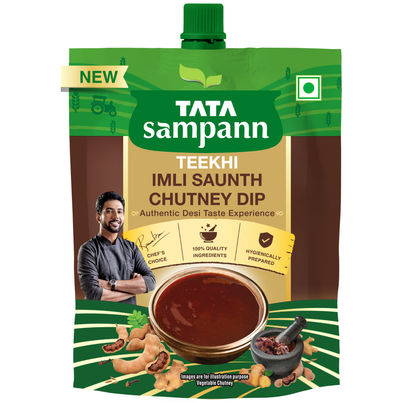 Tata Sampann Teekhi Imli Saunth Chutney Dip | Made with Tamarind & Dry Ginger | Tangy & Spicy Flavor Tata Sampann Teekhi Imli Saunth Chutney Dip | Made with Tamarind & Dry Ginger | Tangy & Spicy Flavor