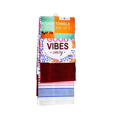 Leosoft Kitchen Towel 40 Cm x 60 Cm Maroon Multi