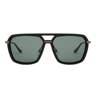 Vincent Chase By Lenskart Unisex Polycarbonate Sunglasses | Black and Green - L