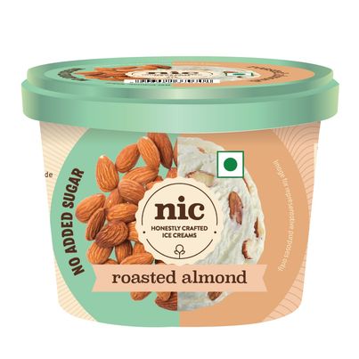 NIC Roasted Almond Ice Cream Cup | No Added Sugar NIC Roasted Almond Ice Cream Cup | No Added Sugar
