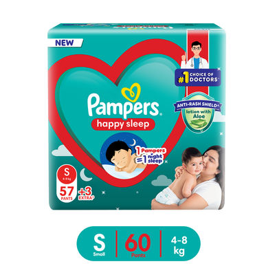 Pampers Happy Sleep Pant Style Baby Diapers | S | 4-8 Kg Diapers
