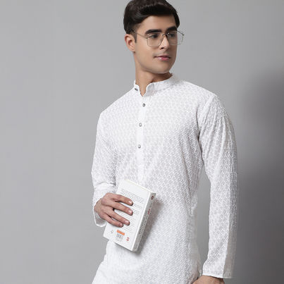 Jompers Men's Kurta | Ko 561 | White - S Jompers Men's Kurta | Ko 561 | White - S