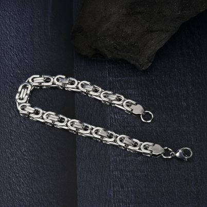 Fashion Frill Men's Intelink Bracelet Silver