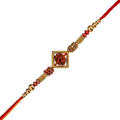 Religious Rudraksha Rakhi for Brother | Raksha Bandhan Rakhi for Bhai Bhaiya | Rakhi with Roli Chawal Pack (eCraftIndia) Religious Rudraksha Rakhi for Brother | Raksha Bandhan Rakhi for Bhai Bhaiya | Rakhi with Roli Chawal Pack (eCraftIndia)