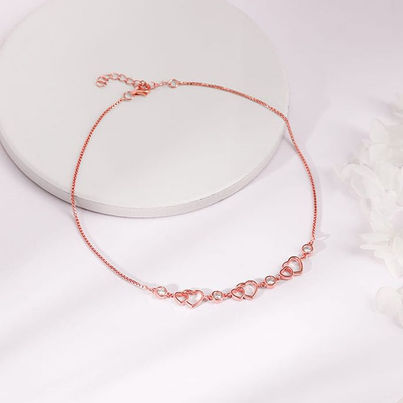 Giva Rose Gold Heart Anklet