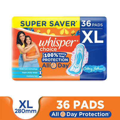 Whisper Choice Sanitary Pads | XL | 36 pcs Whisper Choice Sanitary Pads | XL | 36 pcs
