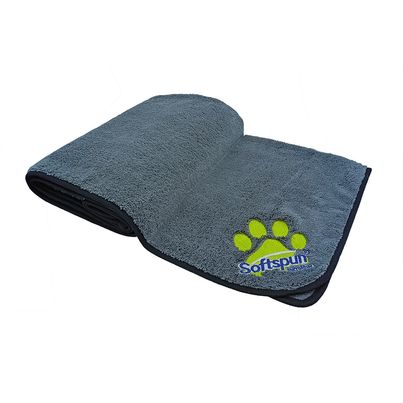 Softspun Microfiber Pet Towel (380 GSM, Medium, 60x120cm, 1pc, Grey)