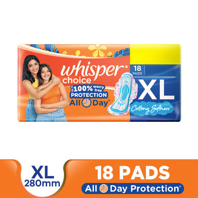 Whisper Choice Sanitary Pads | XL | 18 pcs