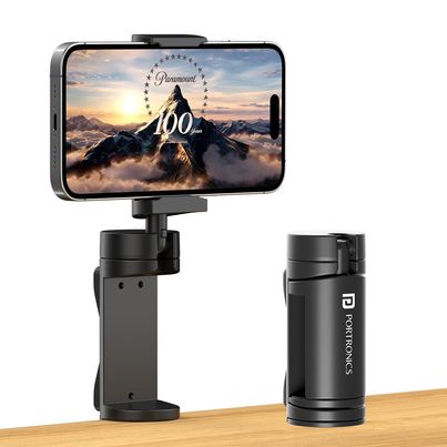Portronics Mobot Clip 360� Deg Mobile Phone Holder with Adjustable Viewing Angles(Black)
