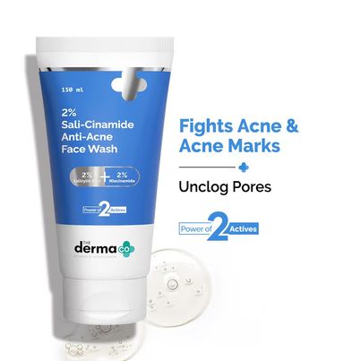 The Derma Co Sali-Cinamide Anti-Acne Face Wash with 2% Salicylic Acid & 2% Niacinamide