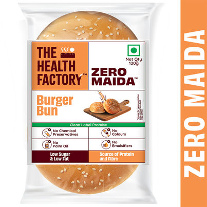 The Health Factory Zero Maida Burger Bun | Clean Label - Not Brown The Health Factory Zero Maida Burger Bun | Clean Label - Not Brown