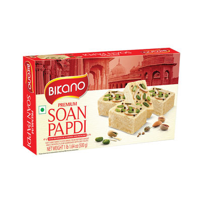 Bikano Premium Soan Papdi | Traditional Indian Sweet | Crispy & Flaky Mithai with Rich Taste Bikano Premium Soan Papdi | Traditional Indian Sweet | Crispy & Flaky Mithai with Rich Taste